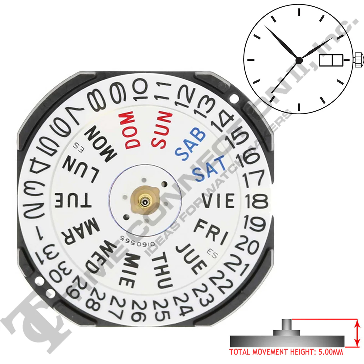 Genuine Seiko 7N43 3 Hands Quartz Movement Ht. 5.0MM - Image 2