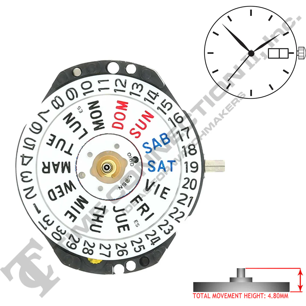 Genuine Seiko 7N83 3 Hands Quartz Movement Ht. 4.80MM - Image 2
