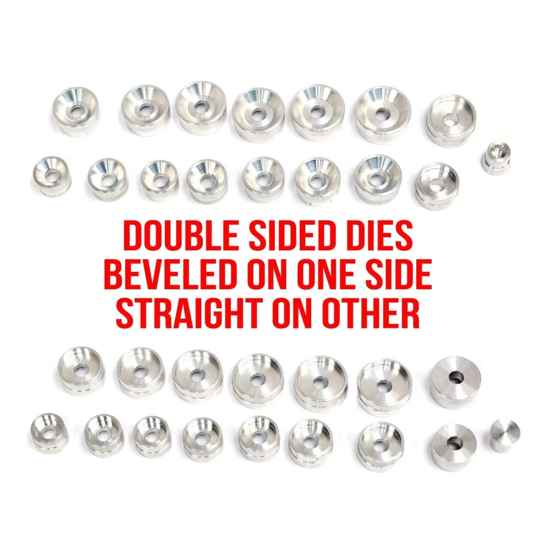Set of 16 Bevel/Straight Aluminum Dies to fit BB Press (MADE USA) - Image 2