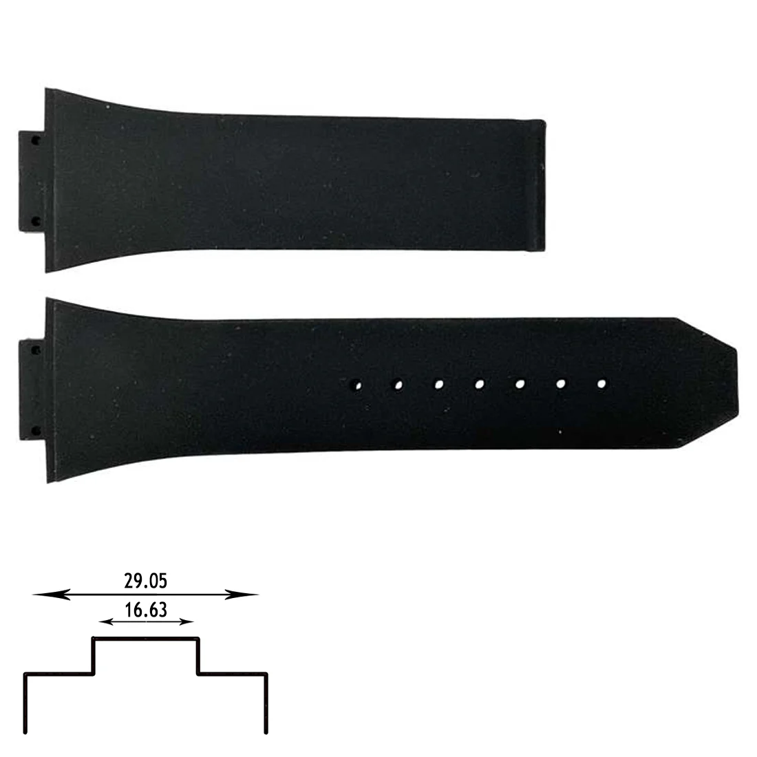 Silicone Watch Band for For Hublot Big Bang Sang Bleu Classic Fusion (17mm x 29mm) - Image 2