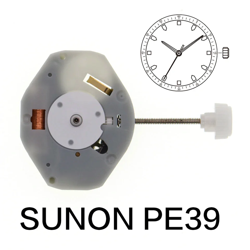 SUNON PE39 3 Hands Chinese Quartz Watch Movement Ht. 4.75mm - Image 2