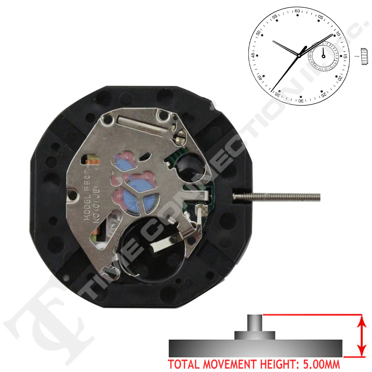 SUNON PE802-1 Chinese Quartz 3 Hands Watch Movement Ht. 5.00mm - Image 2