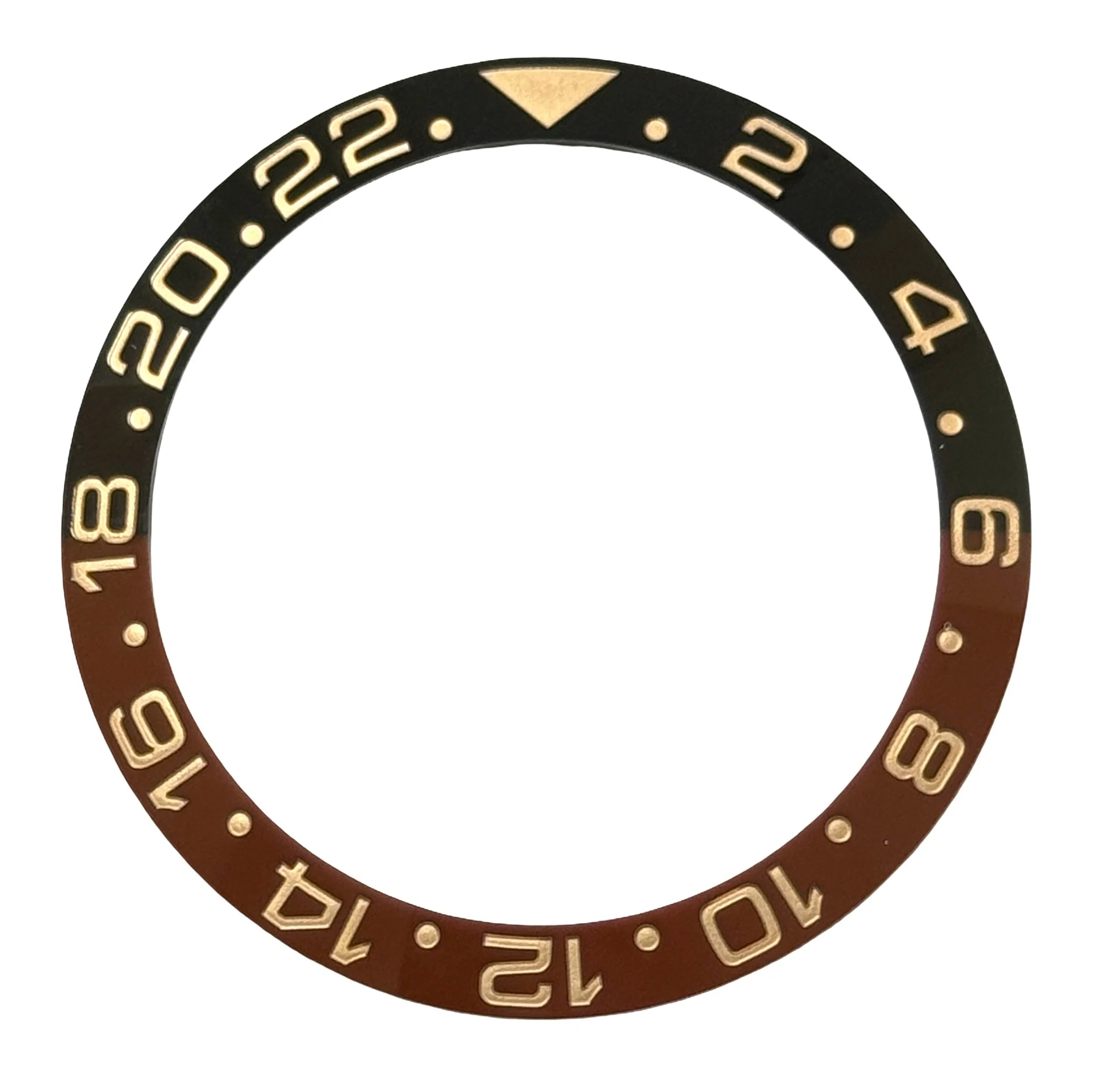 Swiss Quality 315-126711CHNR Bezel Insert (Black/Brown) to Fit Rolex GMT Root Beer Sapphire Model