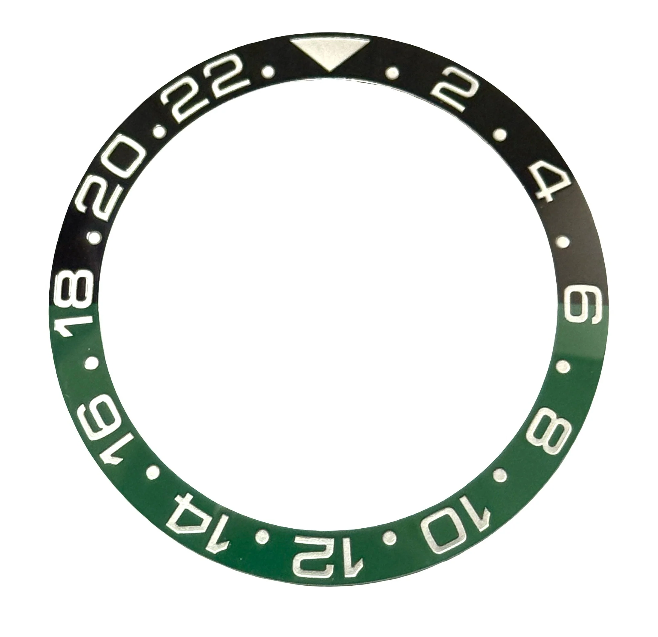 Swiss Quality 315-126720VTNR Bezel Insert (Black/Green) to Fit Rolex GMT Sprite Sapphire Model