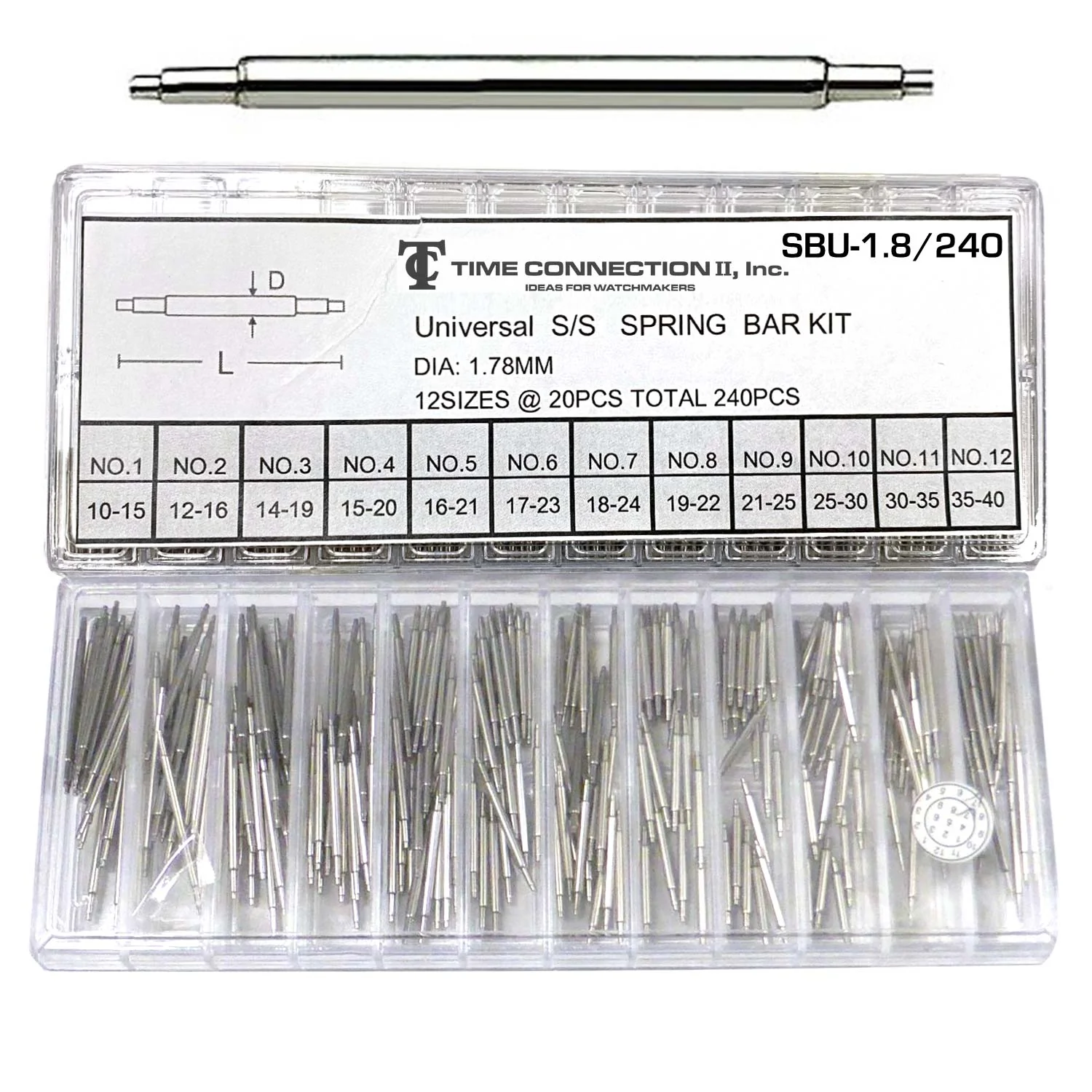 Universal Spring Bar Combined Set of 480 Pieces (1.3, 1.5, 1.8mm Thickness) - Image 2