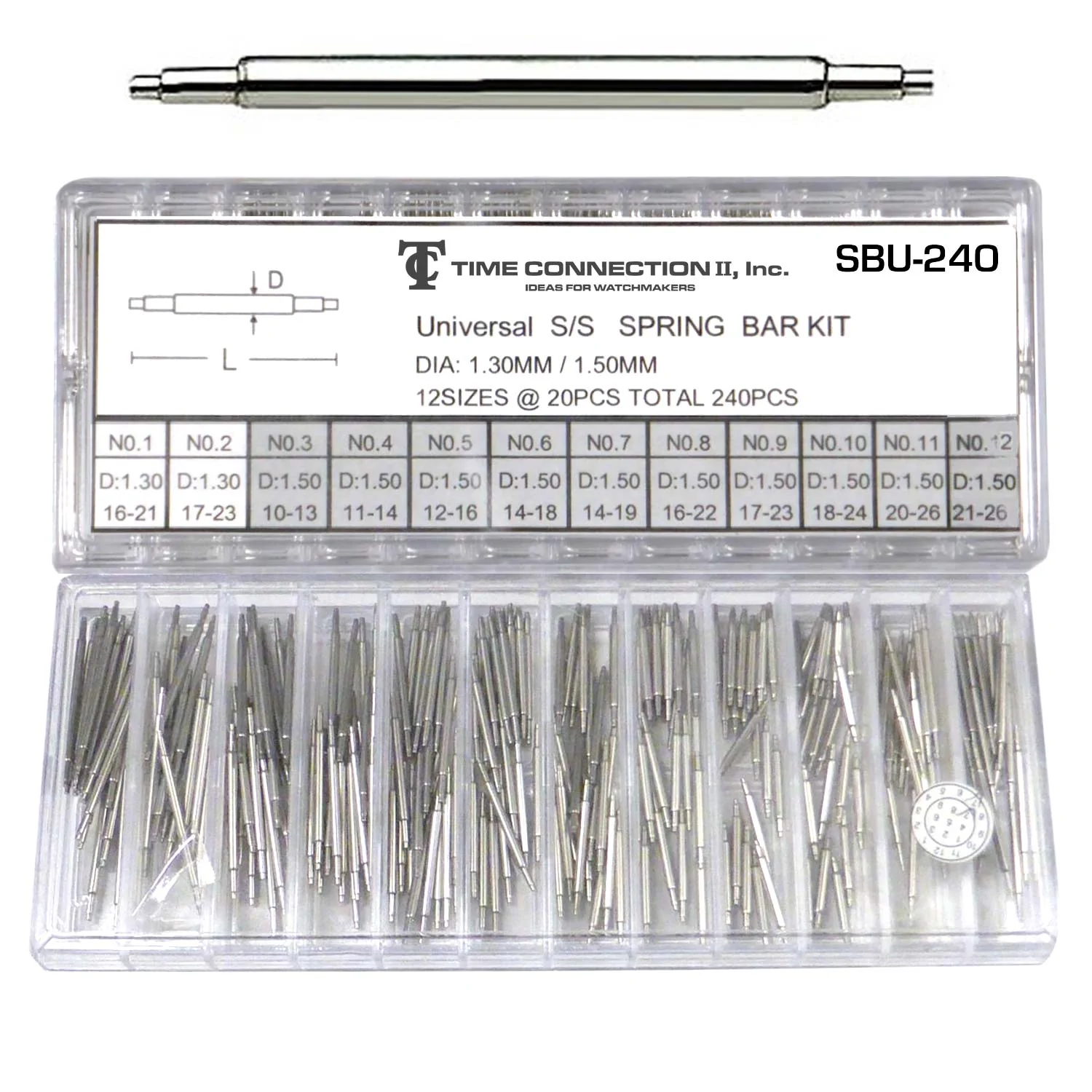 Universal Spring Bar Combined Set of 480 Pieces (1.3, 1.5, 1.8mm Thickness) - Image 3