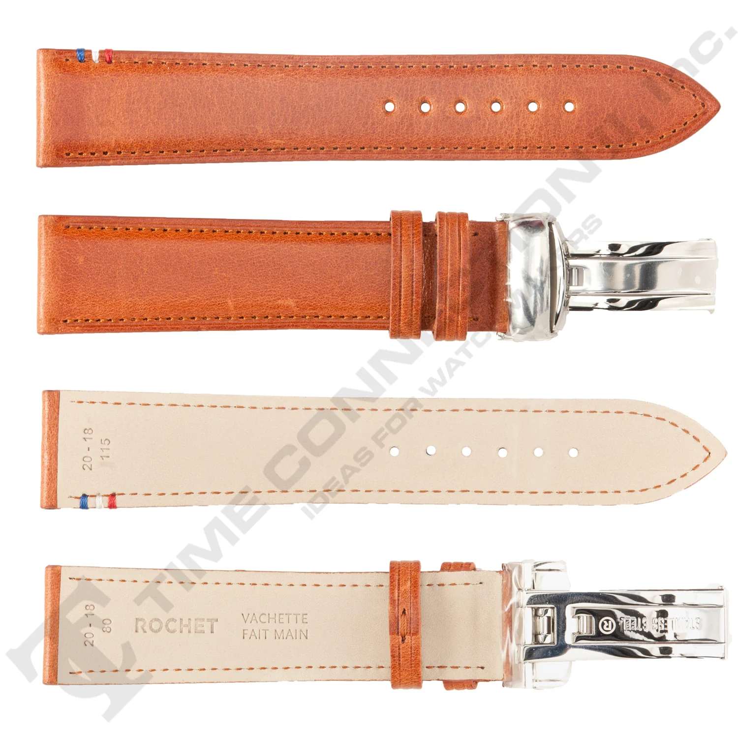 ROCHET ZRC No. 790 Cowhide Grain Butterfly Deployment Buckle Leather Straps (18mm~22mm) - Image 4