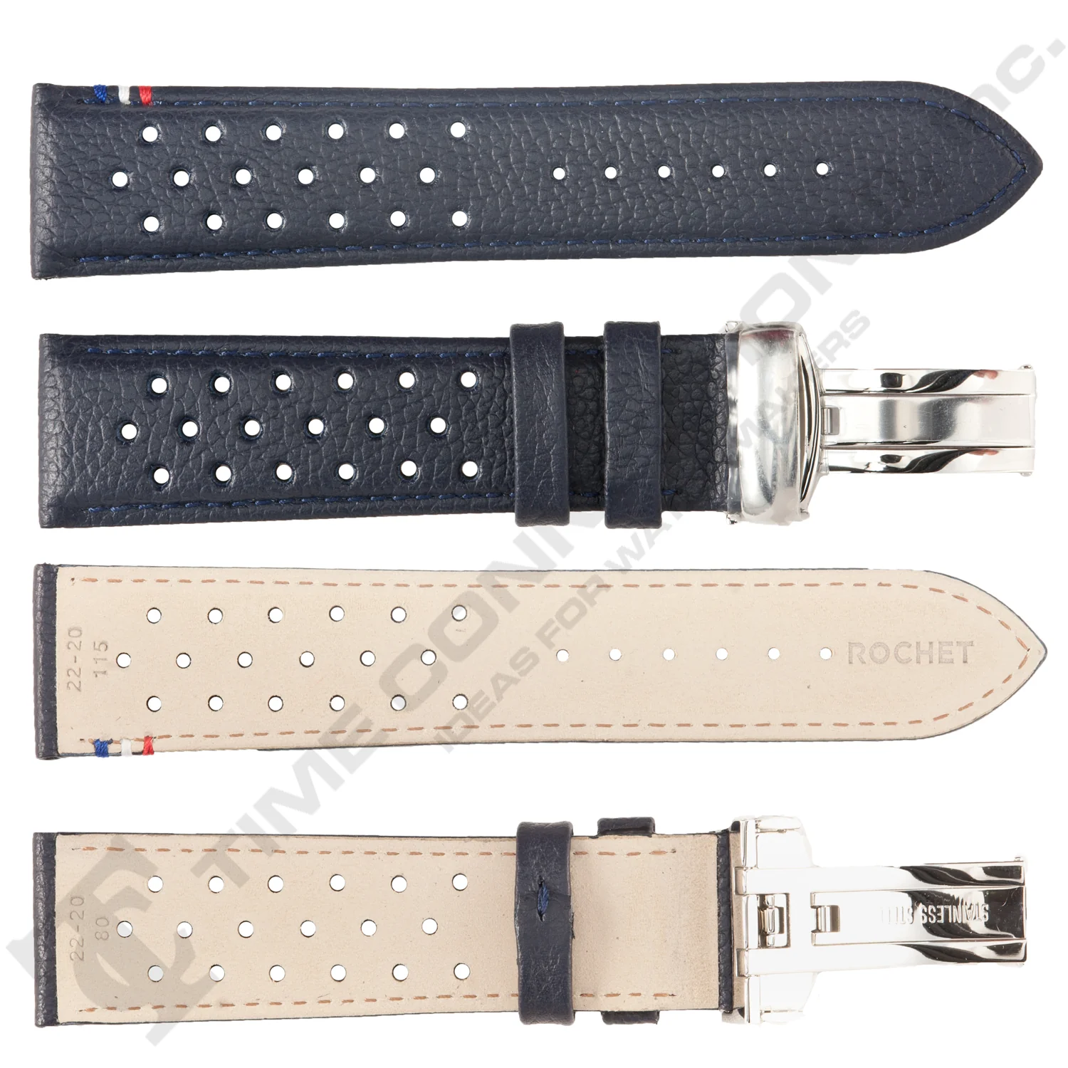 ROCHET ZRC No. 792 Calf Grain Deployment Buckle Leather Straps (18mm~22mm) - Image 4