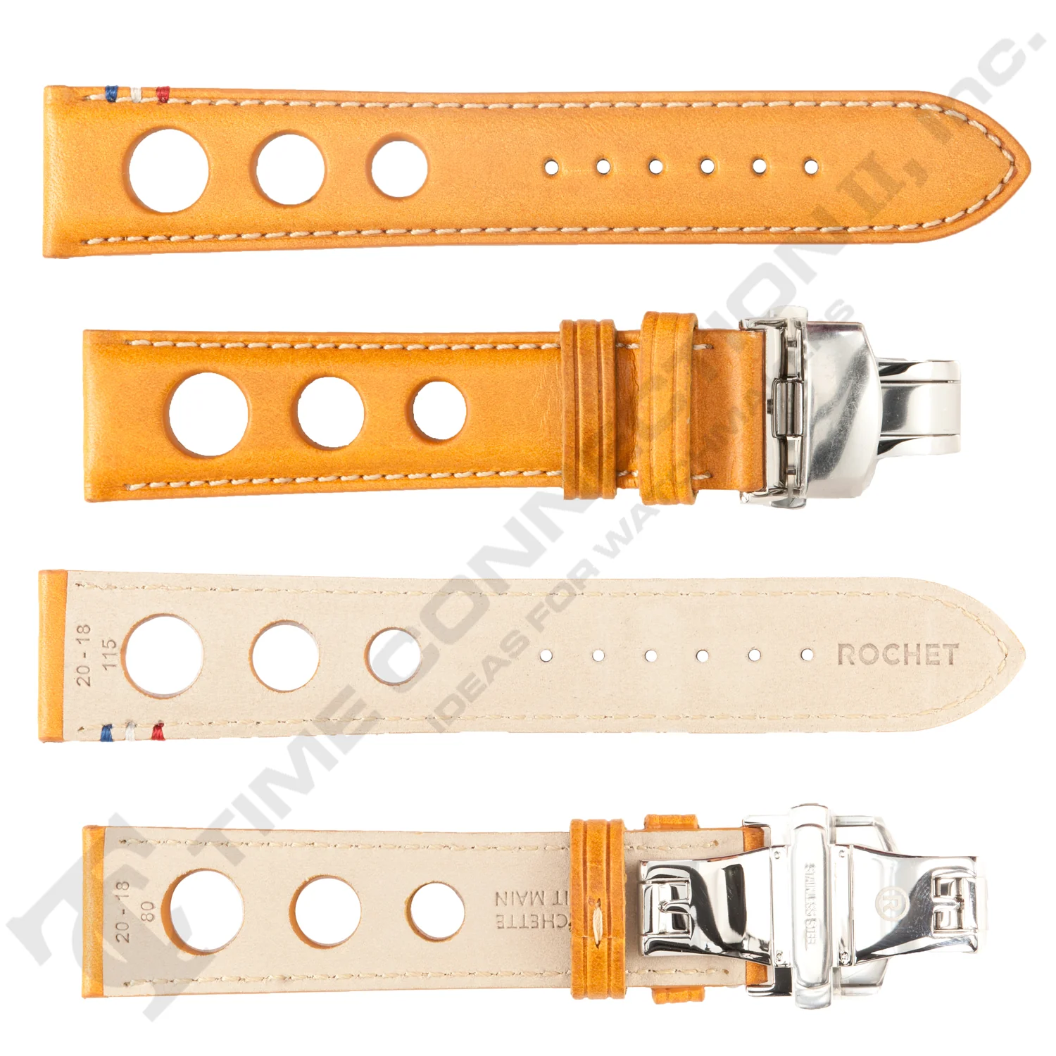 ROCHET ZRC No. 793 Cowhide Grain Butterfly Deployment Buckle Leather Straps (20 - 22mm) - Image 6