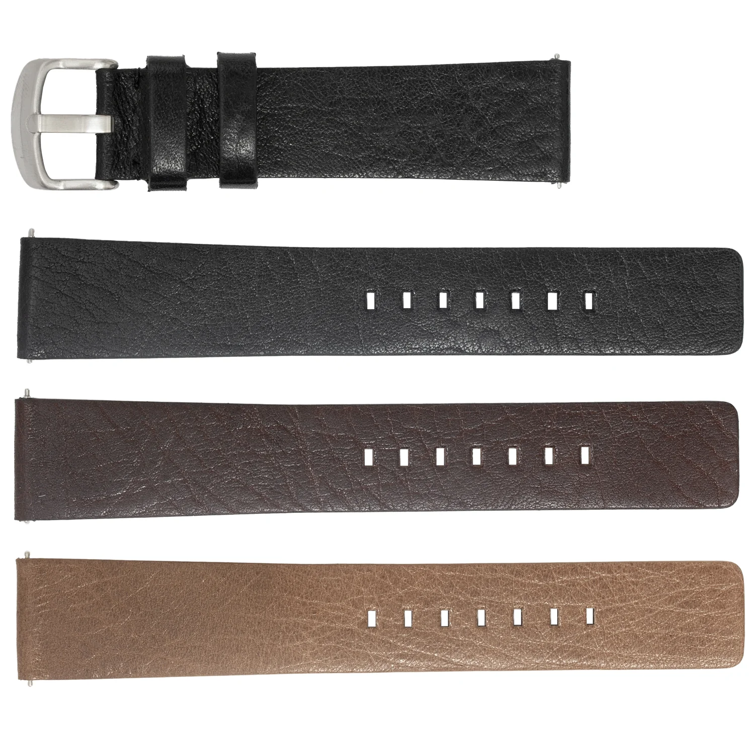 ROCHET ZRC No. 344 Cowhide Grain Fine QUICK RELEASE Leather Straps (20mm~24mm)