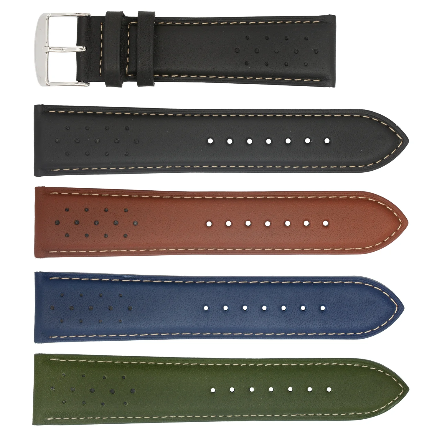 ROCHET ZRC No. 542 Cowhide Sport Fine Leather Straps with Contrast Stitching (18mm~22mm)