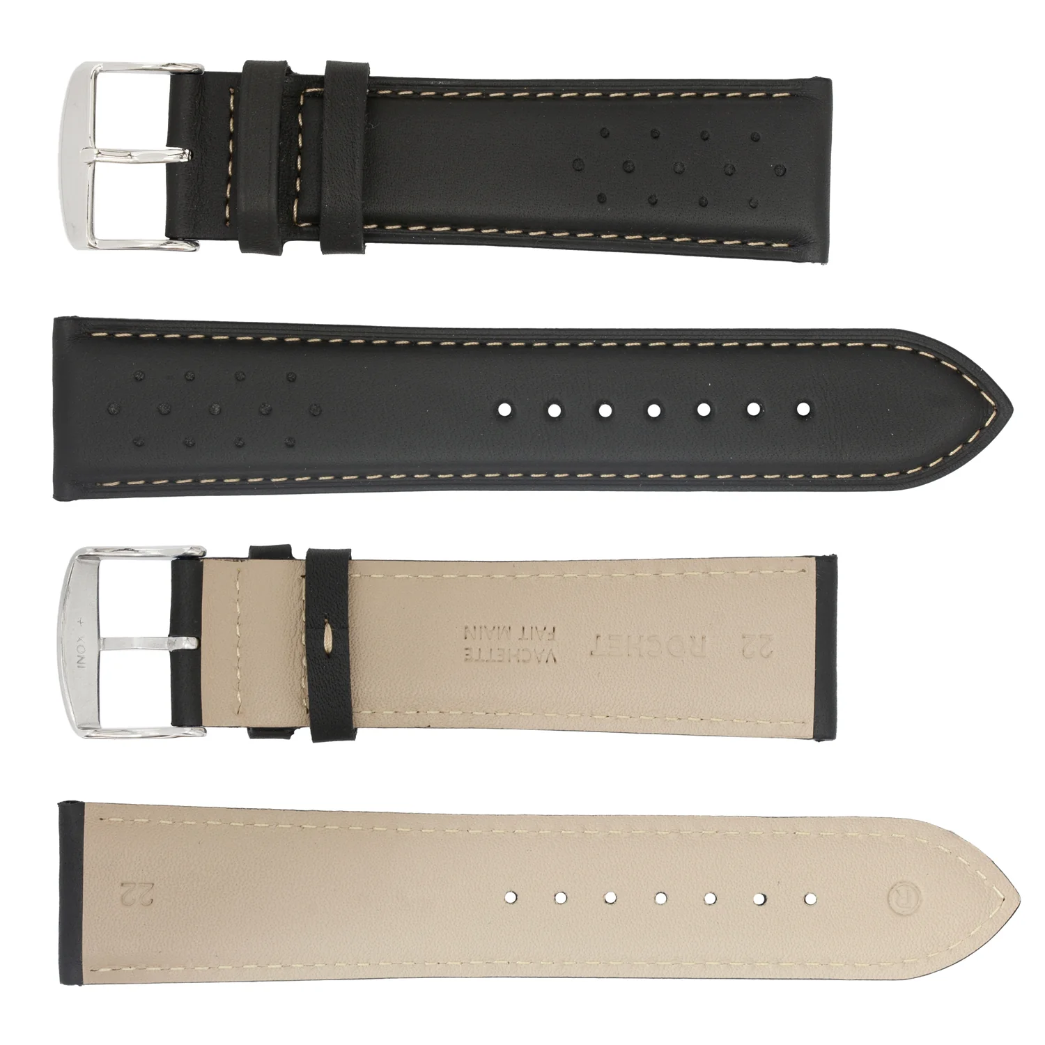 ROCHET ZRC No. 542 Cowhide Sport Fine Leather Straps with Contrast Stitching (18mm~22mm) - Image 2
