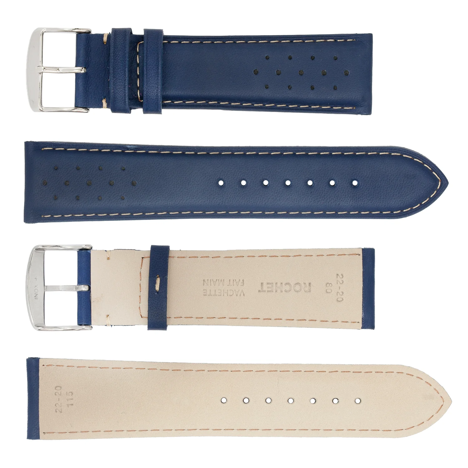 ROCHET ZRC No. 542 Cowhide Sport Fine Leather Straps with Contrast Stitching (18mm~22mm) - Image 3