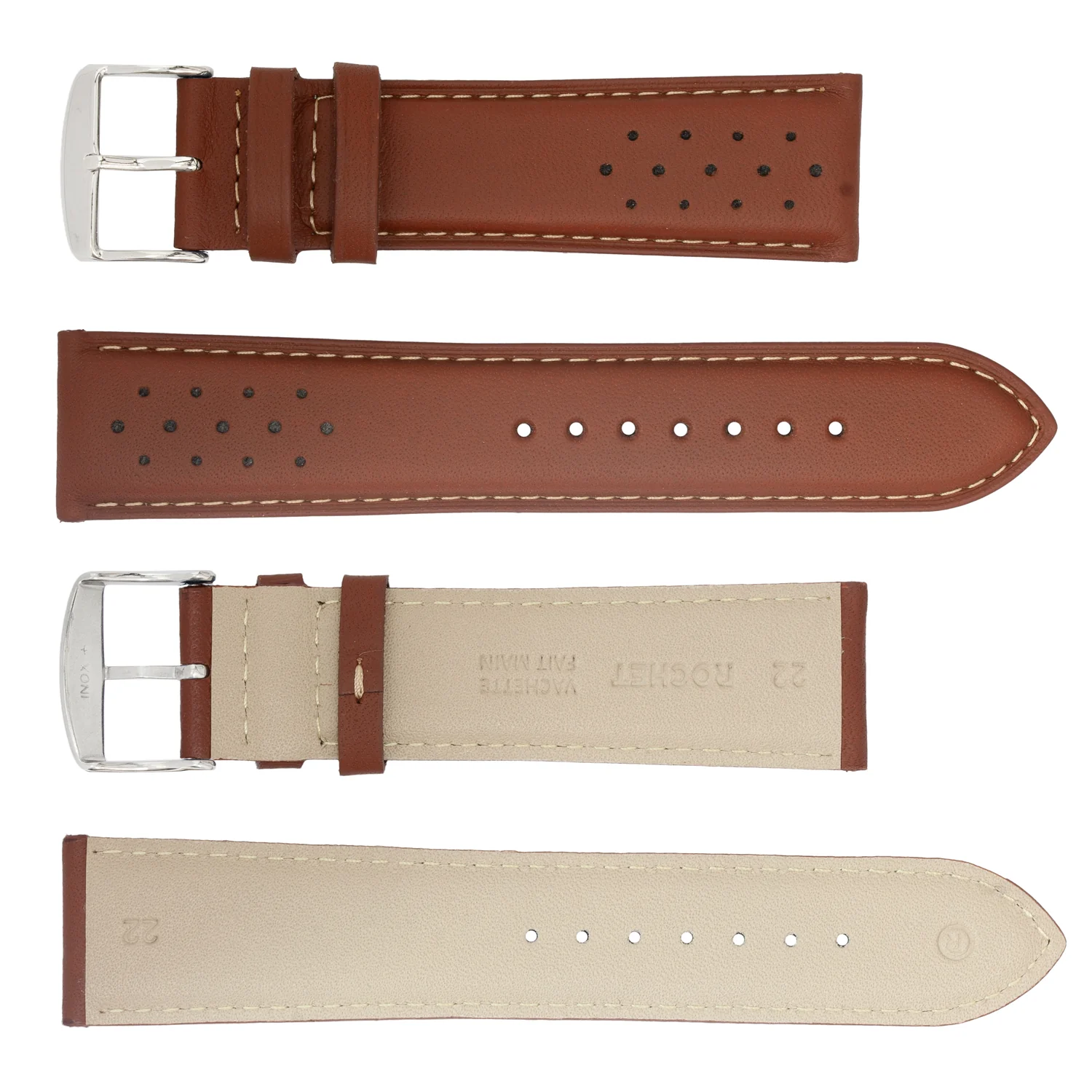 ROCHET ZRC No. 542 Cowhide Sport Fine Leather Straps with Contrast Stitching (18mm~22mm) - Image 4
