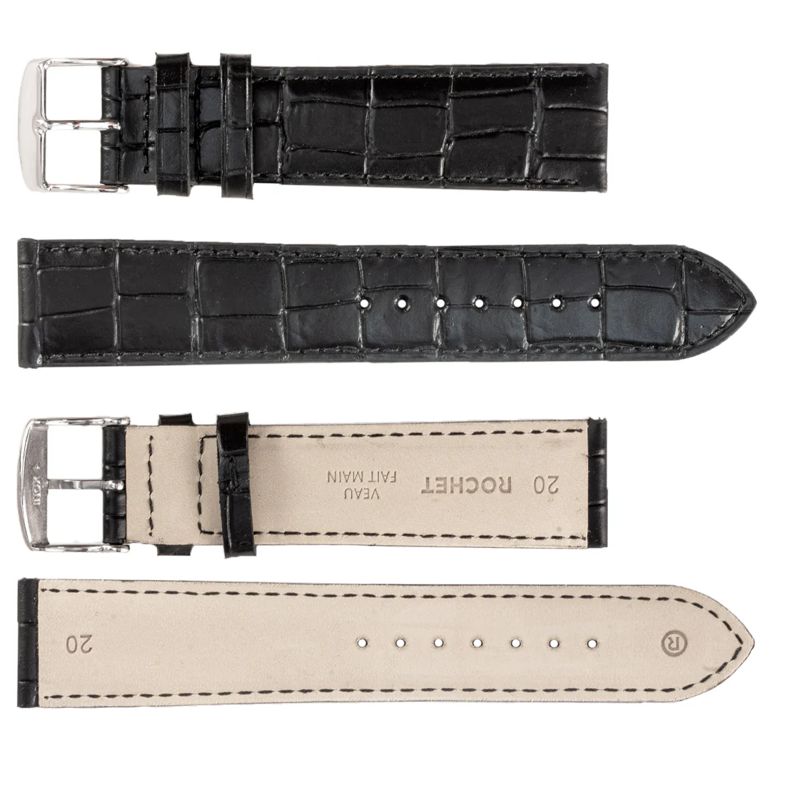 ROCHET ZRC No. 549 Alligator Grain Fine Leather Straps (12mm ~ 24mm) - Image 2