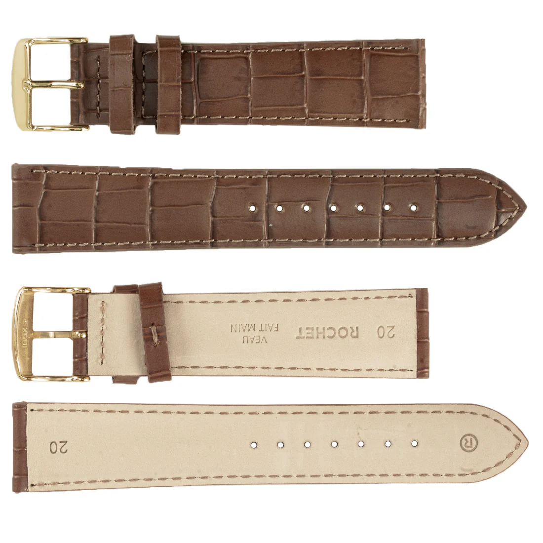 ROCHET ZRC No. 549 Alligator Grain Fine Leather Straps (12mm ~ 24mm) - Image 4