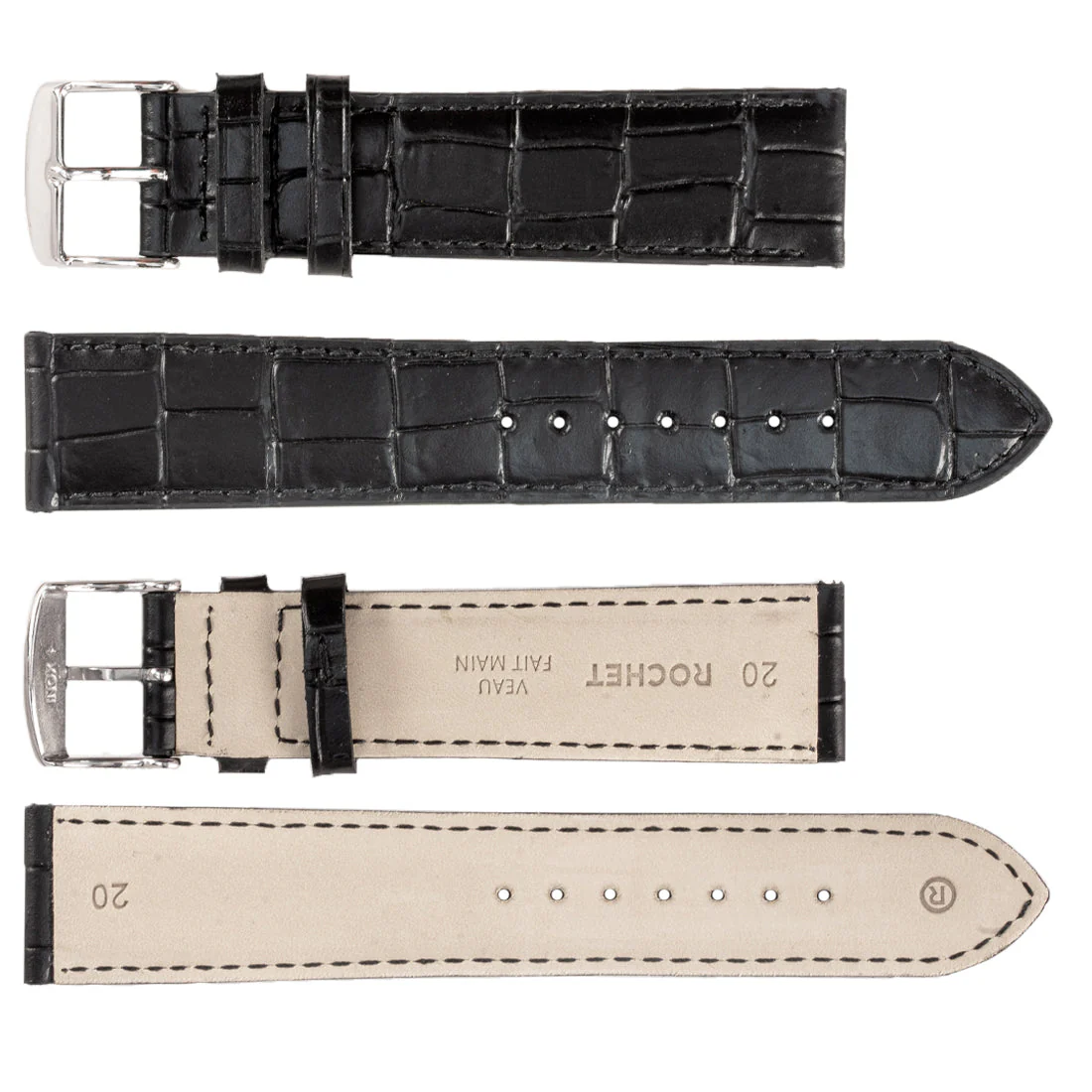 ROCHET ZRC No. 549 Long Alligator Grain Fine Leather Straps (18mm ~ 24mm) - Image 2