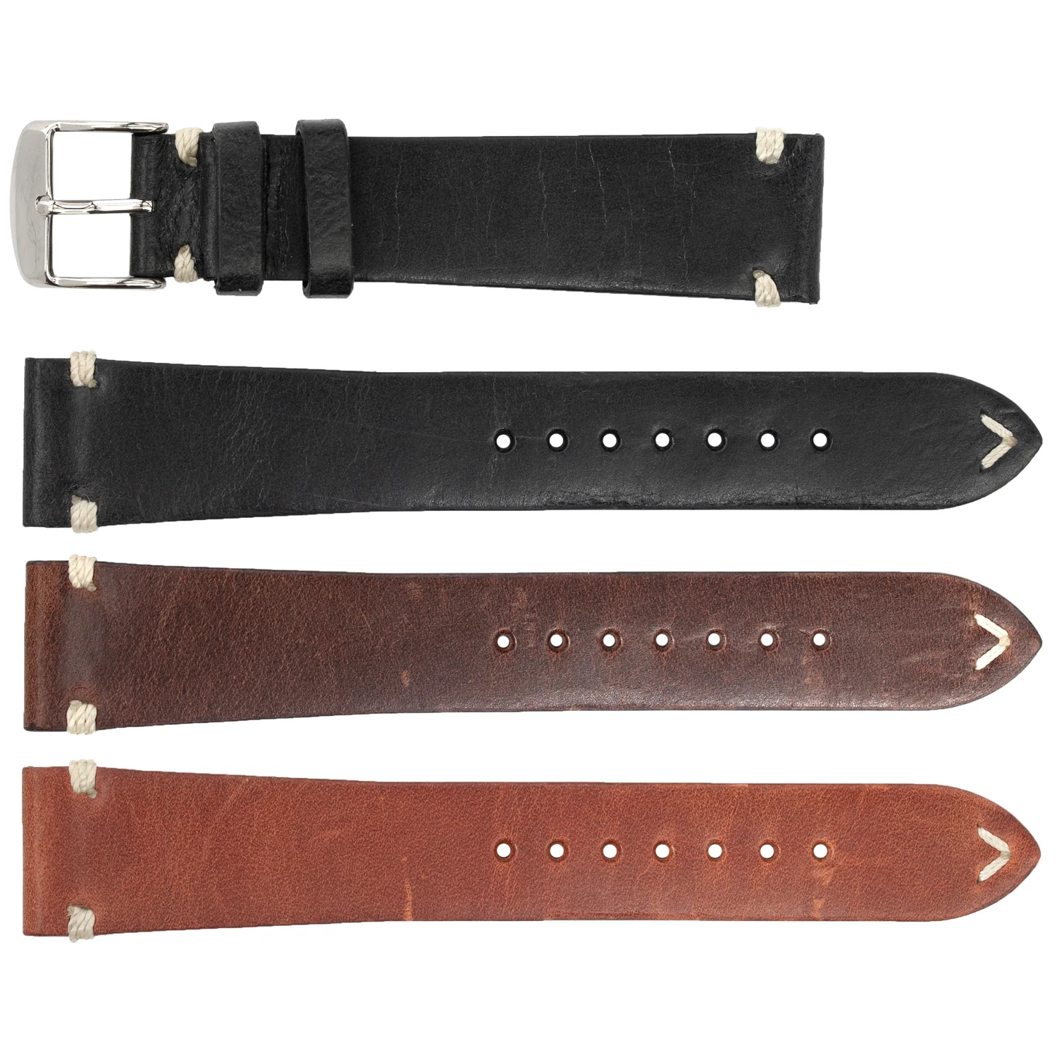 ROCHET ZRC No. 740 Cow Vintage Watch Straps with Hand-Sewn Stitching (19x16mm)