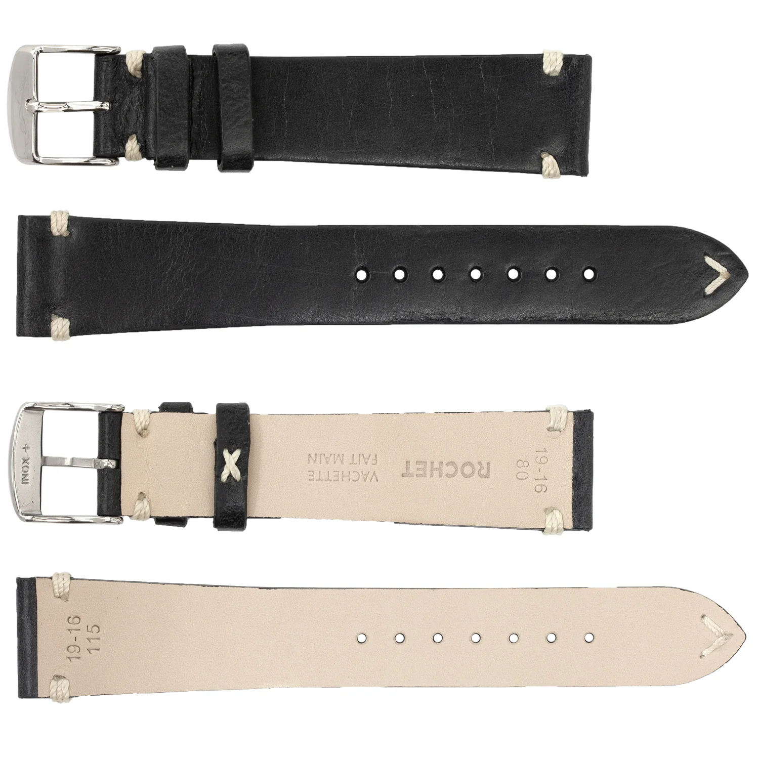 ROCHET ZRC No. 740 Cow Vintage Watch Straps with Hand-Sewn Stitching (19x16mm) - Image 2