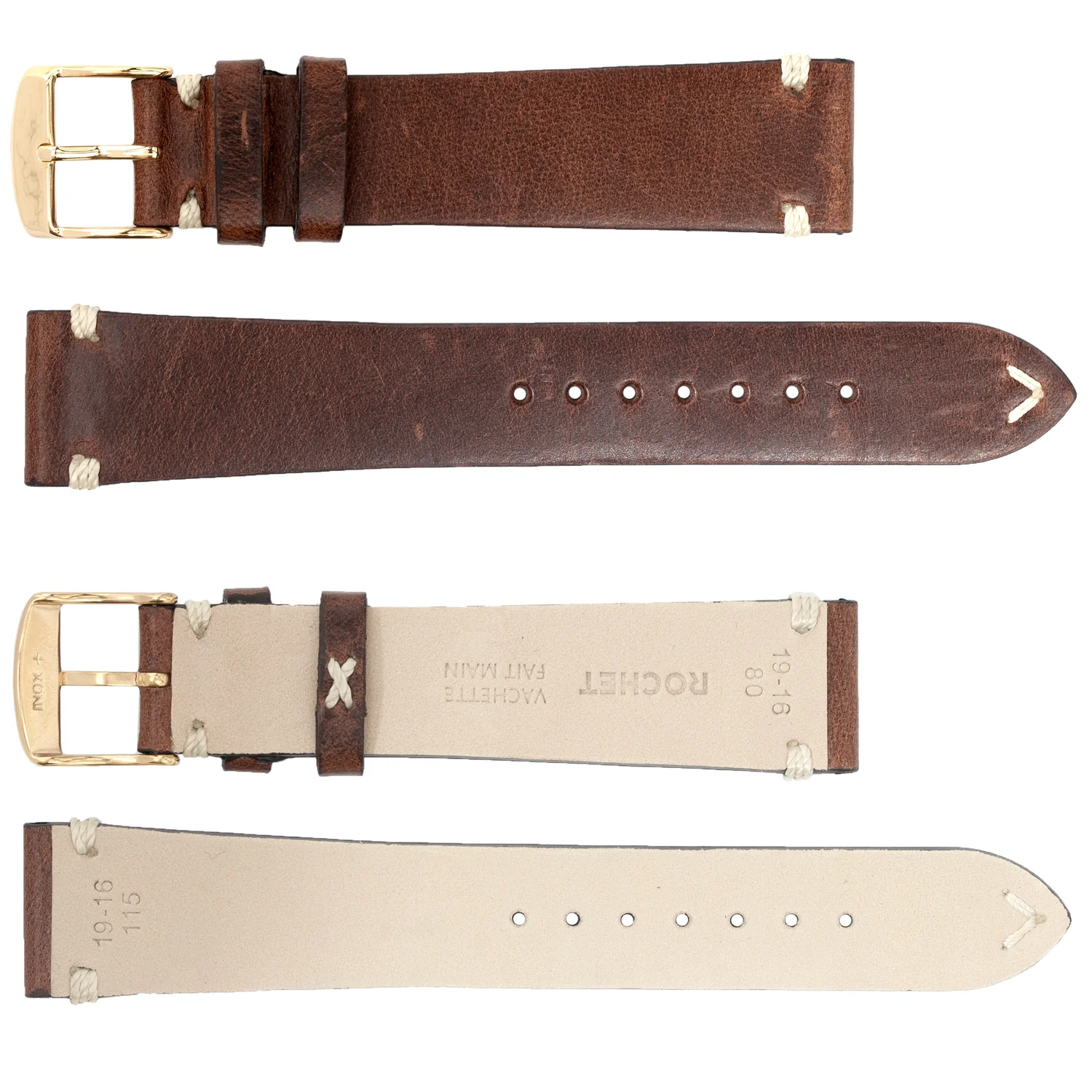 ROCHET ZRC No. 740 Cow Vintage Watch Straps with Hand-Sewn Stitching (19x16mm) - Image 3