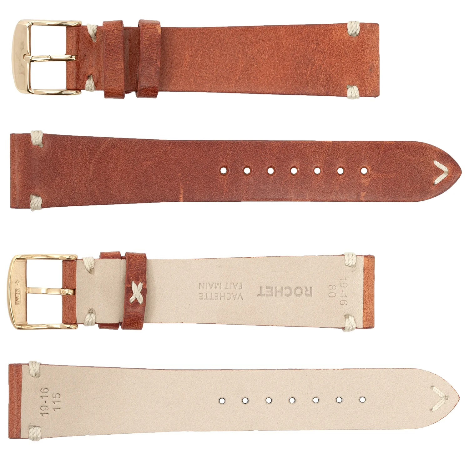 ROCHET ZRC No. 740 Cow Vintage Watch Straps with Hand-Sewn Stitching (19x16mm) - Image 4